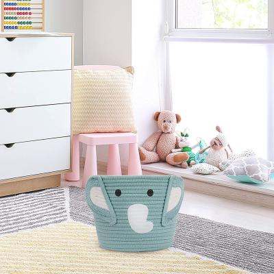 China Carry Kids Storage Basket Cute and Easy Viable and Easy Carry Kids Storage Basket Soft Strudy Rope Basket for sale