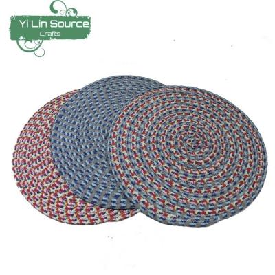 China Sustainable Cotton Rope Round Place Mat And Coaster for sale