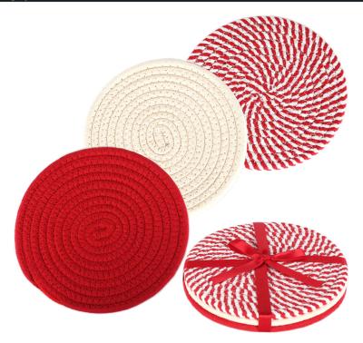 China 2021 Best Sustainable Gifts Fashion Pretty Non-Toxic Eco-Friendly Durable Cotton Rope Mat For Beverage And Picnic for sale