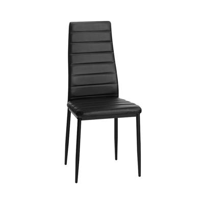 China Dining Chair Italian Stacking Design Cheap Modern Black Leather Metal Legs Hotel Cover PU Cover Metal Restaurant Dining Dining Chairs for sale