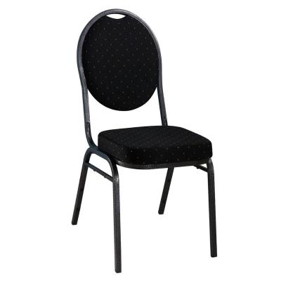 China Hotel Chair Fabric Metal Cheapest Stacking Hotel Chair New Black Banquet Hotel Chair Elegant Black European for sale