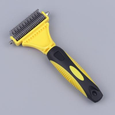 China C&C Stainless Steel Hair Grooming Tool Dog Clean Comb Double Sided Stocked Deshedding Dog Pet Cleaning and Grooming Products for sale