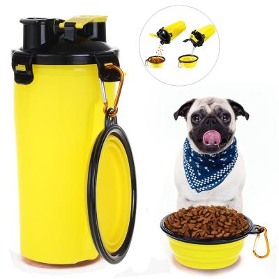 China C&C2 Viable in 1 Collapsible Portable Dog Water Bottle Food Water Storage Outdoor Folding Rolls Dog Travel Water Bottle for sale