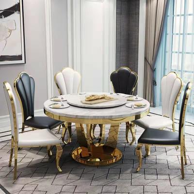 China New style factory price modern luxury marble round dining table home modern furniture sales for villa for sale