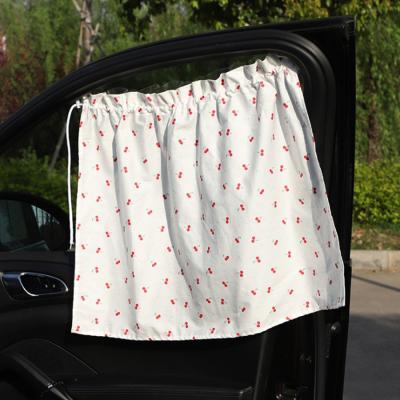 China Sheer Cotton Summer Cute Car Side Window Black Breathable Auto Sheer Curtains Sun Shade With Suction Cups For Girl Women Lady for sale