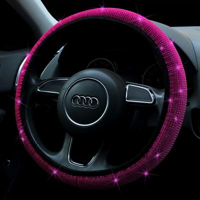 China High Quality Rhinestone Anti-skid Auto Car Bling Bling Fashion SUV Steering Wheel Cover for sale