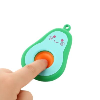 China HECION Eco-Friendly Decompression Push Decompression / Bubble Stir Sensory Toys Kids Educational Toys Silicone Pops Candy Color Avocado Key Chain Stirrer Toy for sale