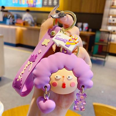 China With HECION Key Ring PVC Circle King Ring Modern Lady Female Key Chain Bag Pendant Accessories Creative Gifts Key Chain for sale