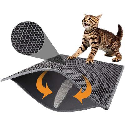 China Double Layer of Cats HECION Cat Litter Mat Trapper Mats Waterproof Cat Mats for Trash Can for sale