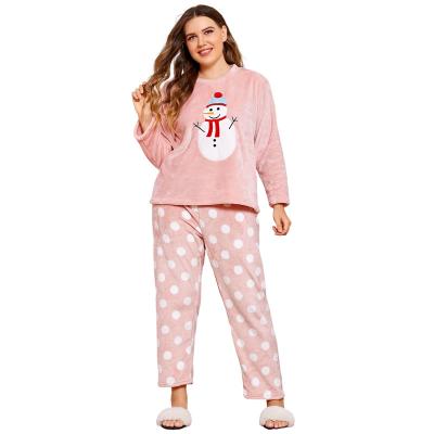 China Wholesale Nightgowns Girls Christmas Sleepwear Thermal Warm Winter Sets Plus Size Women's Flannel Pajamas For Woman for sale