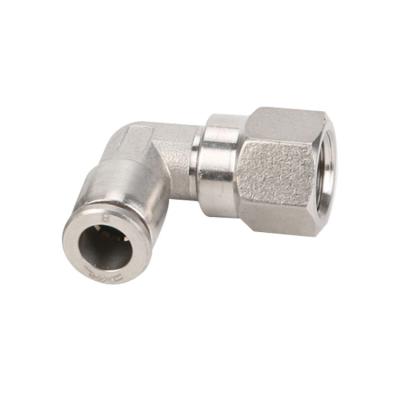 China Automatic Control Stainless Steel Wire Right Angle Internal Quick Connector Pneumatic Fittings for sale