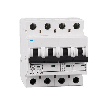 China DL7-63 10KA MCB miniature recloser breaker machine circuit breaker with SAA 4pole 6A-63A 10KA for sale