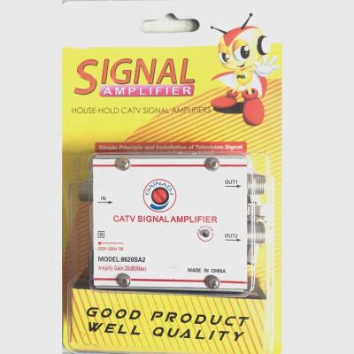 China 2 Way CATV VCR TV Antenna Signal Amplifier Splitter 110V 45-860MHz Home TV CATV Booster 8620sa2 for sale