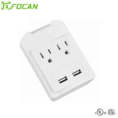 China 2 Outlet Residential / All Purpose Surge Protected Current Faucet With USB Ports for sale