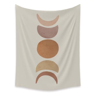 China Custom Minimalist Lunar Eclipse Nordic Tapestry / Nordic Institute of Statistics Bedroom Decoration Background Tapestry for sale