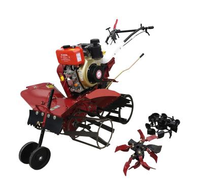 China 178F con motor diesel mini cultivador de ruedas para granjas con anchura ajustable a 85 cm en venta