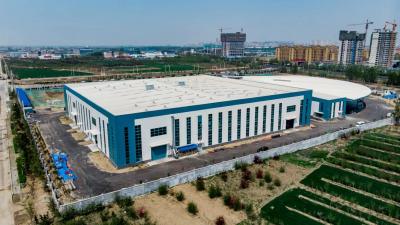 China OEM Pharmaceutical Logistics Prefabricated Metal Buildings H Section Portal Frame Building Steel Structure zu verkaufen