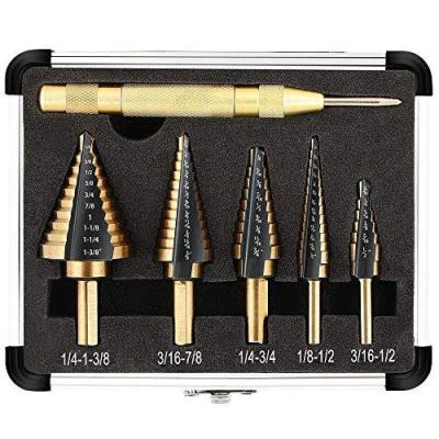 China Triangular Drill Holes 5pcs HSS Steel Plate Punch 6pcs Triangular Hole Reaming Pagoda Drill Bits Bench Step Drill Bits Set Wholesale for sale