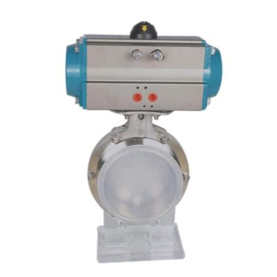 China Factory DN150 DN 80 DN250 DN200 Pneumatic Actuator Wafer Type Butterfly Valve With Limit Switch for sale