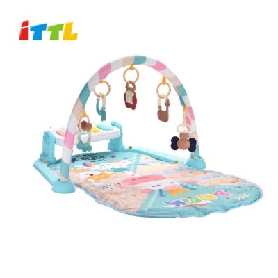 China Musical Toy Multi Functional Fitness Rack Baby Gym Toy Piano Play Sleep Mat with Animal Rattle for sale