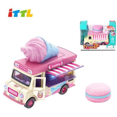 China RC Hobby Best The Die Cast Ice Cream Car Toy 1:36 Scale Food Truck Set for sale