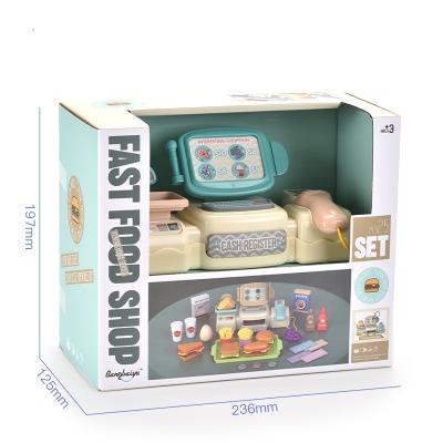 China Pretend Game Calculator Cash Register with Real Scanner Kids Kitchen Set Toy for Children 23.6*12.4*19.5cm for sale