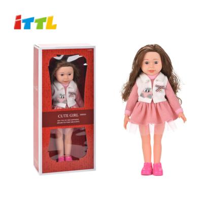 China 18 Inch Kid's Toy Imported Cartoon Cute Fat Girls PVC Lovely Children's Toy Doll With IC Music for sale