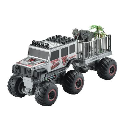 China Watch control 2.4G 1:16 scale rc challenger car big wheels toy rc car with dinosaur for sale