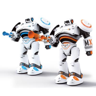 China Mobile Robot Balls Multi Function Toy Remote Control Robot Walking And Shooting Musical Plastic Set/Robot Balls Shooting for sale