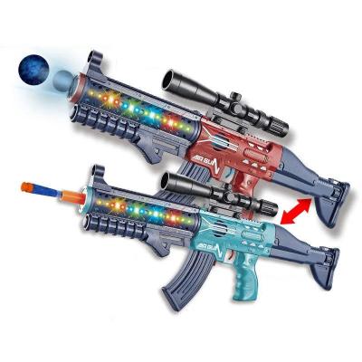 China Electronic Toy 66 Cm Length Big Battery Operated Toy Gun Sound And Light Weight Plastic Soft Bullet Gun for sale