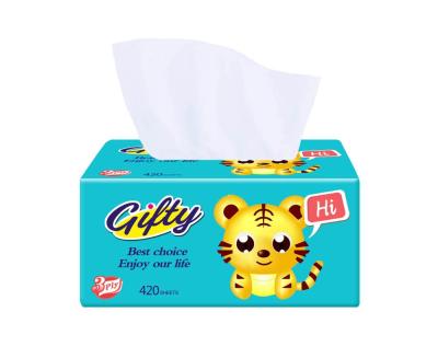 China Eco-friendly 100% Virgin Wood Papers 3 Ply Soft Facial Tissue Paper In Stock For Baby for sale