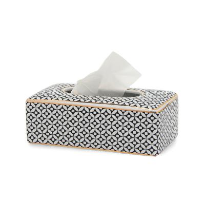 China T001 Chaozhou fengxi porcelain mosaic paper tissue box handmade ceramic towel box cover paper ceramic painting holder for sale