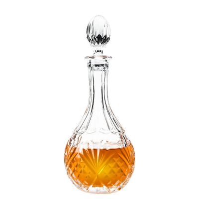 China High Quality Hot Clear Whiskey Bottle 800ml Crystal Glass Decanter Light Luxury Lead Free Glass Wine for sale