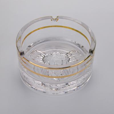 China Europe factory direct sales jellyfish design new glass ashtray embossed head crystal glass cigar ashtray gift for man for sale