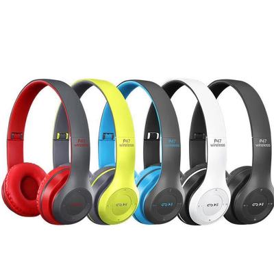 China 2021 Headband P47 2021 Top Selling Wireless Headset Wireless Headset Mega Low Earphone With TF Card FM Stereo Radio for sale