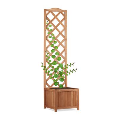 China CLASSIC Factory Selling Patio Wood Lattice and Screen Flower Plant Pot Box Garden Planter for sale