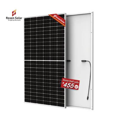 China EVA / POE Rosen Solar Panel 9bb Cell Solar Panel Half Tier 1 Solar Panel 455 wp for sale