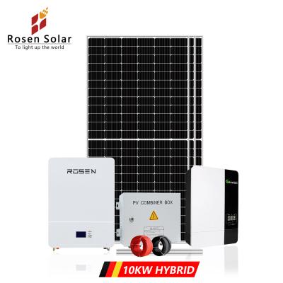 China Home Solar System Batteries Rosen 10Kw Home Solar Power System 10Kva Kit For 10Kw Solar System for sale