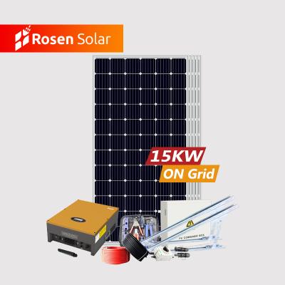 China Commercial Solar Panel Solar On Grid 15kva On-Grid Solar Systems 15kw Solar Panel System Kits for sale