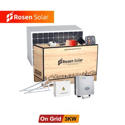 China Home Residential Solar Power System 3KW 3000 Watt Home Solar Power System 3000w Home Power Kit Residential On-Grid for sale