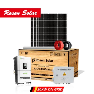 China Rosen Grid Tie System Power 20kw 30kw Commercial Solar Energy Systems All System 20kw for sale