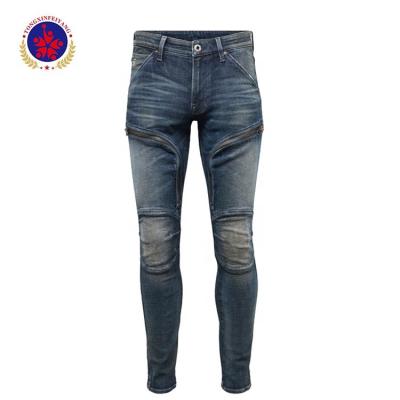 China Air Defense Zipper QUICK DRY Jeans Zip Up Skinny Leg Mens Jeans for sale