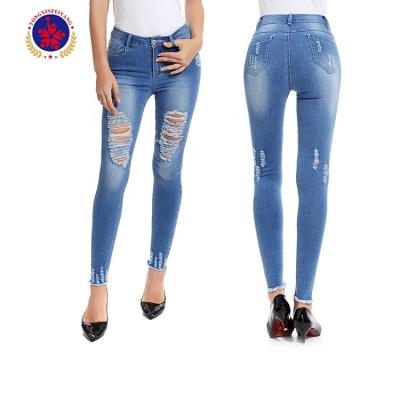 China The viable wholesale prices the skinny jeans ladies clothing denim jeans for sale