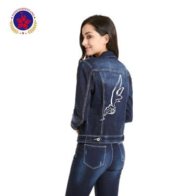 China Viable Jean Jacket Blue Color Custom Women's Wholesale Denim Casual Jacket for sale