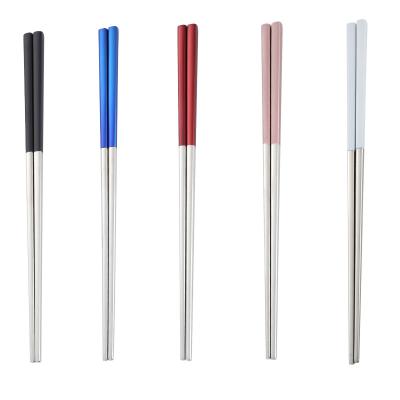 China Sustainable 304 Stainless Steel Chopsticks Set Hotel Restaurant Gift Box Chopsticks for sale