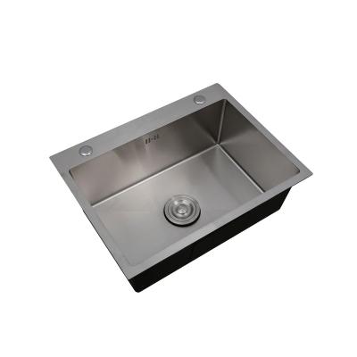 China Without Customization Stainless Steel Single Bowl Kitchen Sink Faucet Top Mount 50*40 Rectangular Sink Support for sale