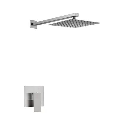 China Needle Free 8Inch Concealed Mounted Waterfall Rain Shower Set Wall Mounted High Water Pressure Shower Set for sale