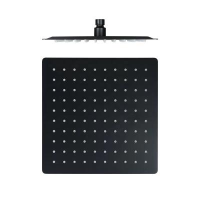 China No Turnout 8Inch Water Pressure Height Rain Shower Wall Mounted Black Shower Head for sale