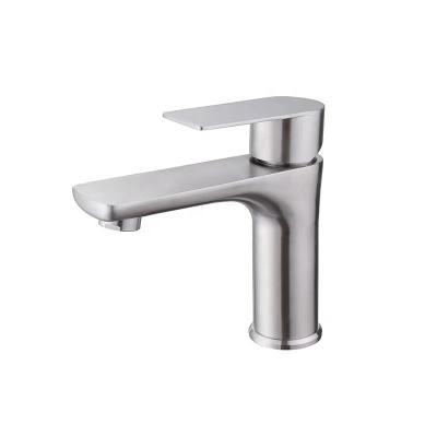 China Other 304 Stainless Steel Waterfall Waterfall Hot And Cold Water Mixer Bathroom Wash Silver Faucet High Quality Basin Faucet for sale