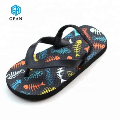 China 2019 Logo Printing Custom Boys PE Flatbed Flip Flops Baby Flip Flops Fancy Beach For Kids for sale